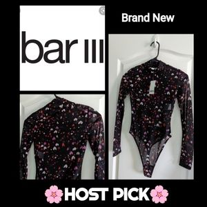🆕 Bar III Ditsy Heart Blouse Bodysuit